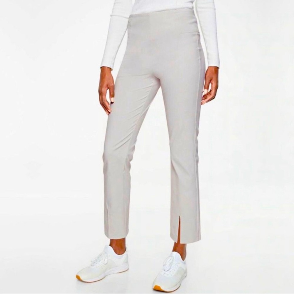 Athleta Wander Slim Strait Ankle Pant with front slit 
Size 4
Galactic Gray